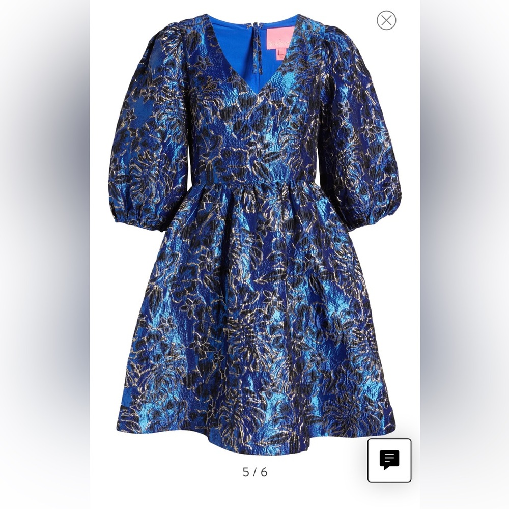Lilly Pulitzer Calyssa Balloon Sleeve Brocade Dress